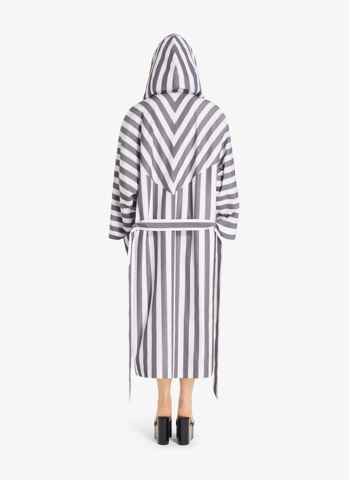 Striped poplin bathrobe ALAÏA WHITE/BLACK STRIPED POPLIN BATHROBE
